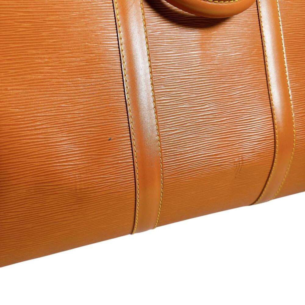 LOUIS VUITTON Brown Leather Keepall 50 Boston Bag - Picture 5 of 16